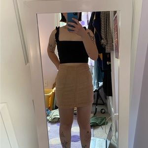 Pink corduroy free people mini skirt